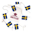 Flaggspel med svenska flaggor små 5,5 cm