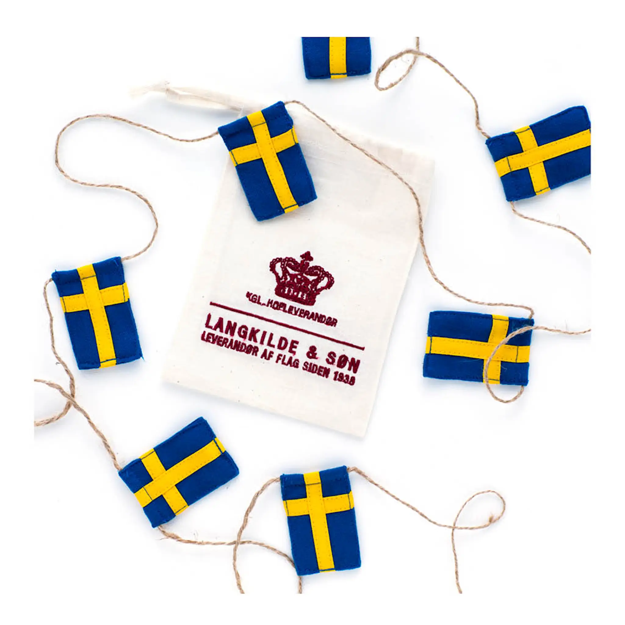 Langkilde & Søn Flaggspel med svenska flaggor små 5,5 cm