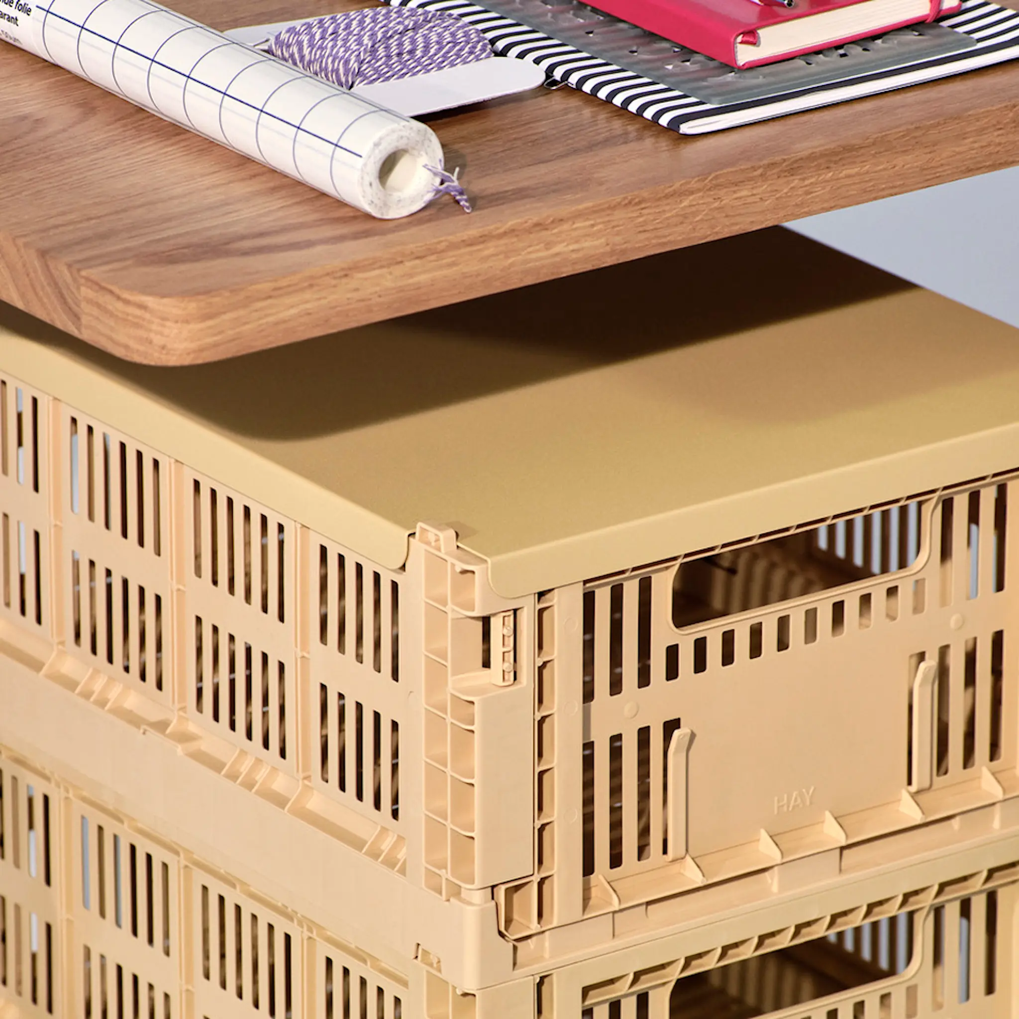 HAY HAY Colour Crate Lock till förvaringslåda Medium Golden Yellow