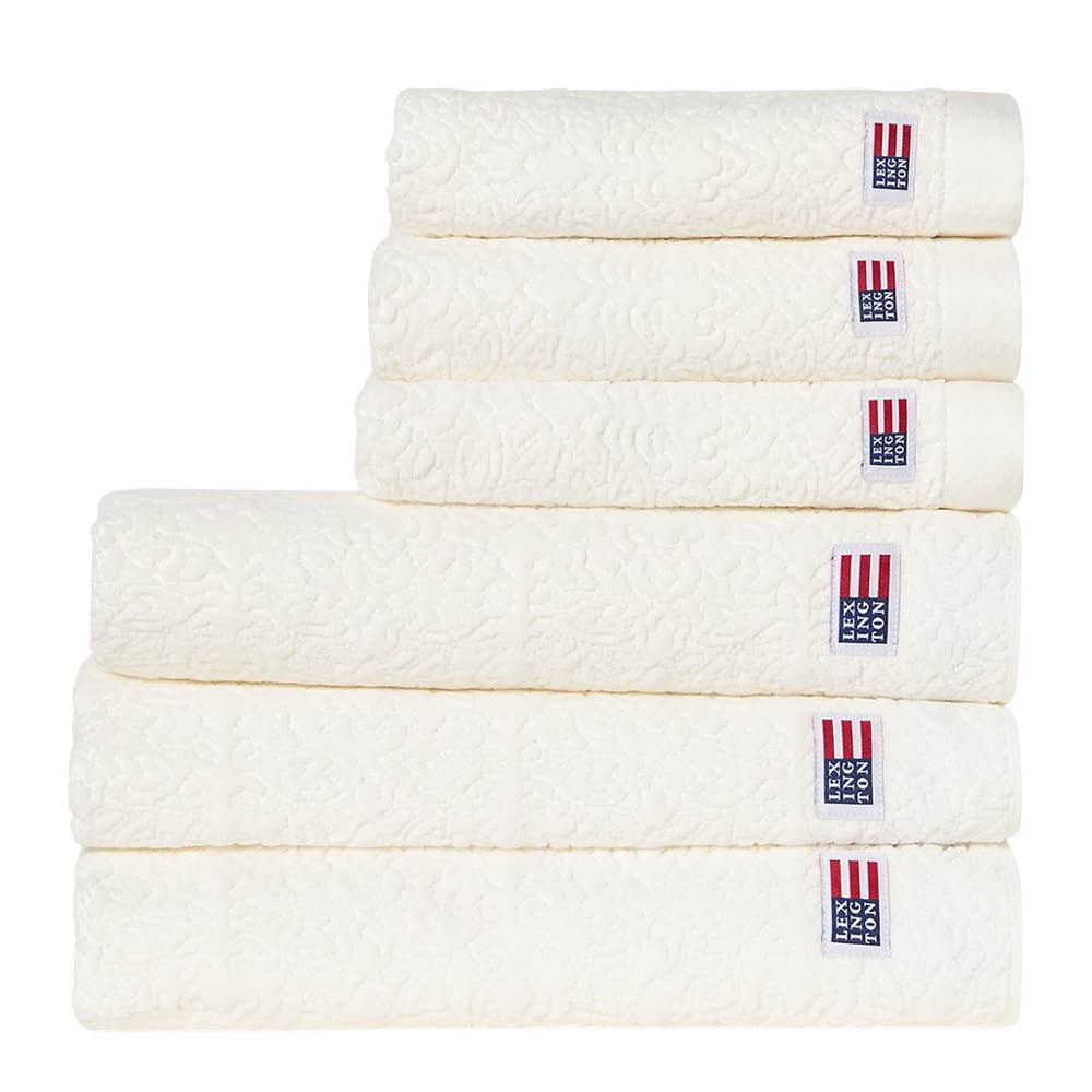 Lexington Velour jacquard ornament håndkle 100x150 cm snow white
