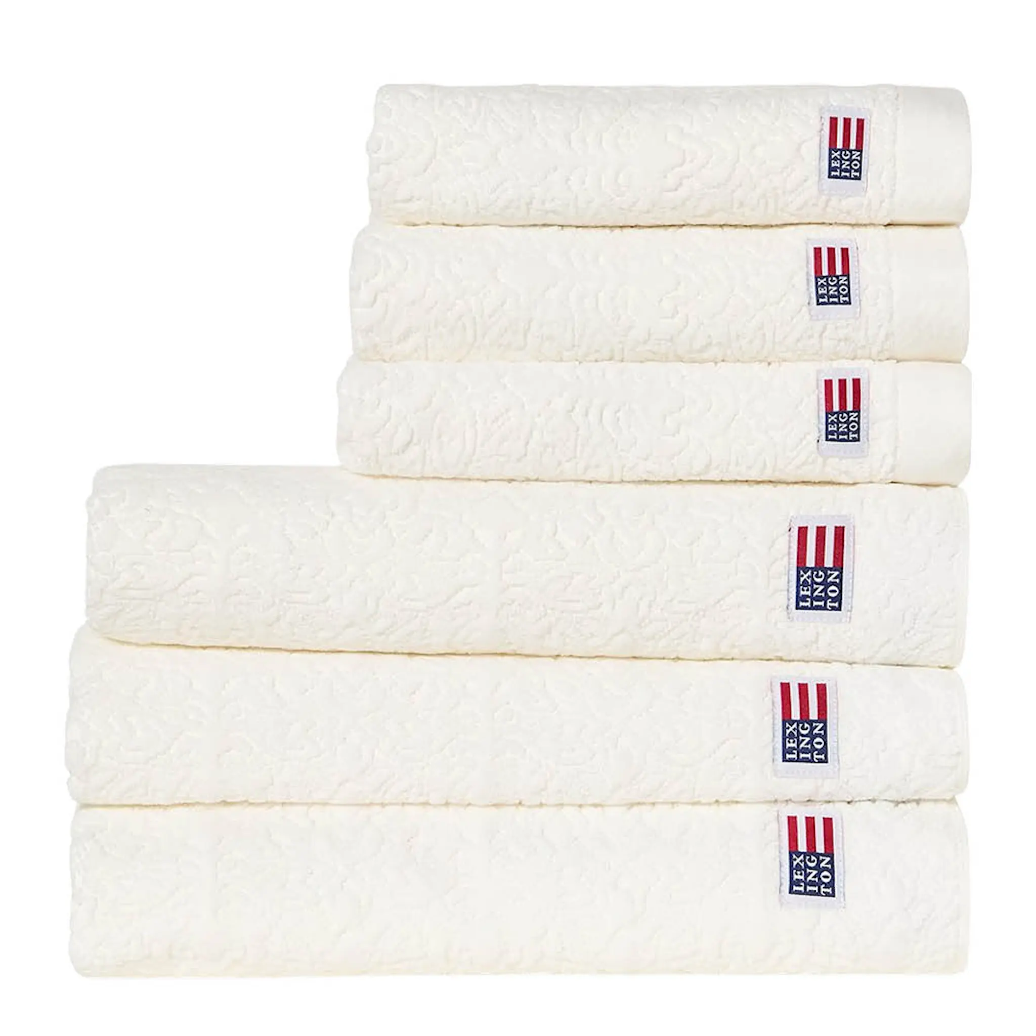 Lexington Velour jacquard ornament håndkle 100x150 cm snow white