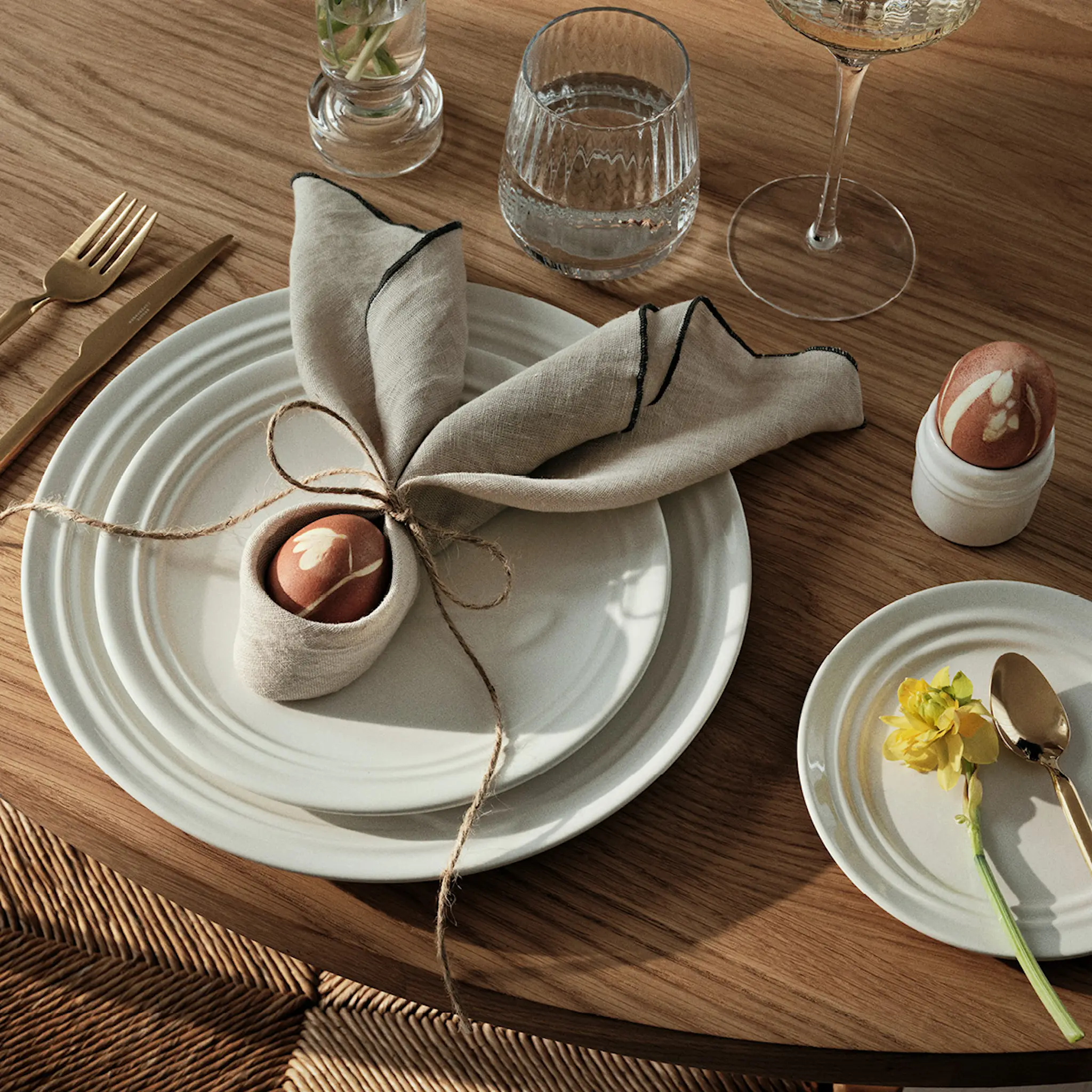 Broste Copenhagen Gracie Tygservett 45x45 cm Naturvit