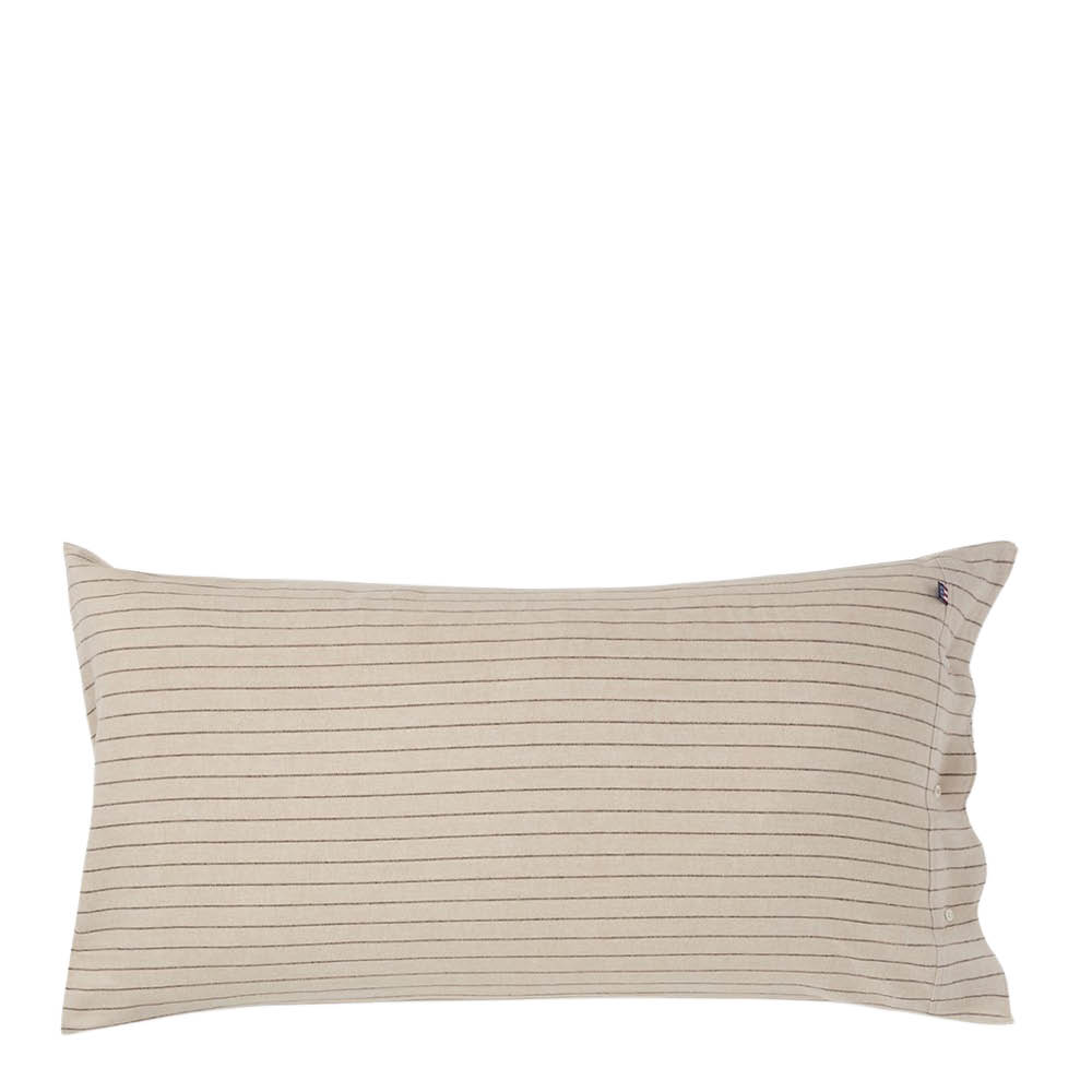 Lexington Örngott 50x90 cm bomullsflanell pinstriped beige/brun