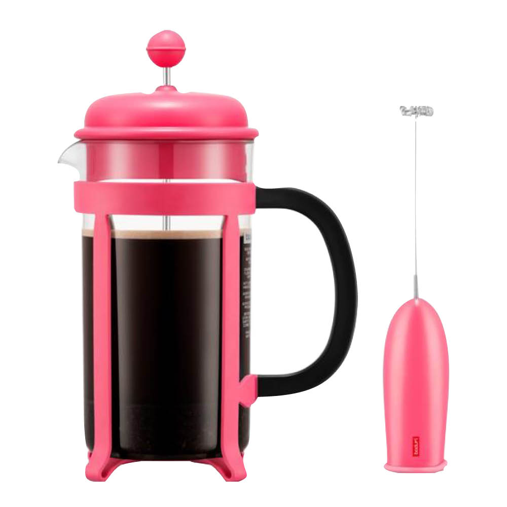 Bodum - Java Pressopannu ja maidonvaahdotin Vaaleanpunainen
