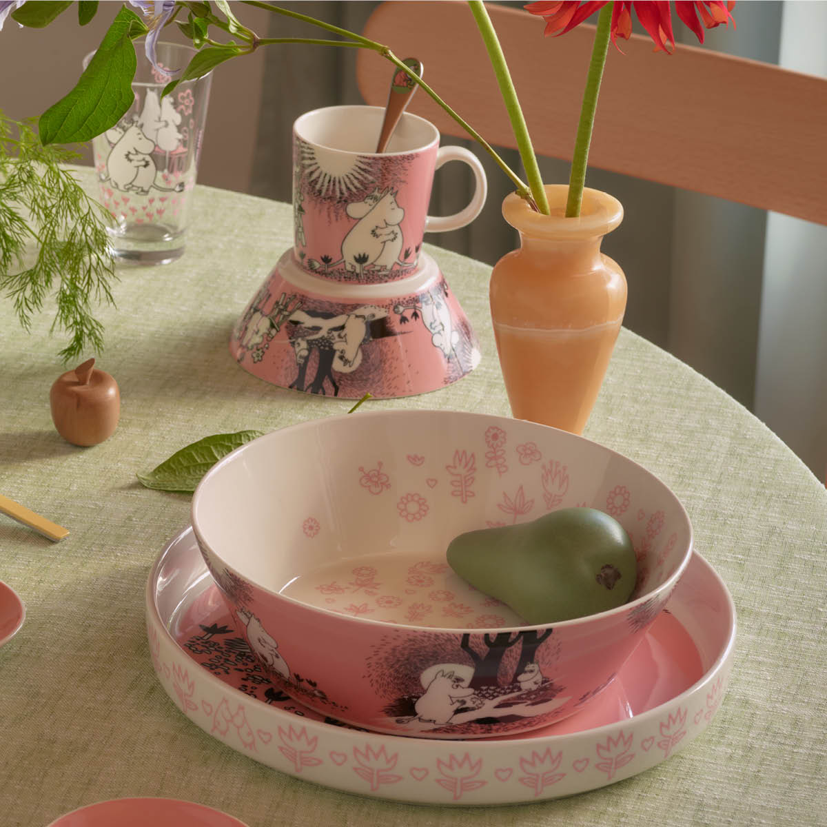 Moomin Arabia Mummi serveringsskål 23cm Kjærlighet rosa 30 år