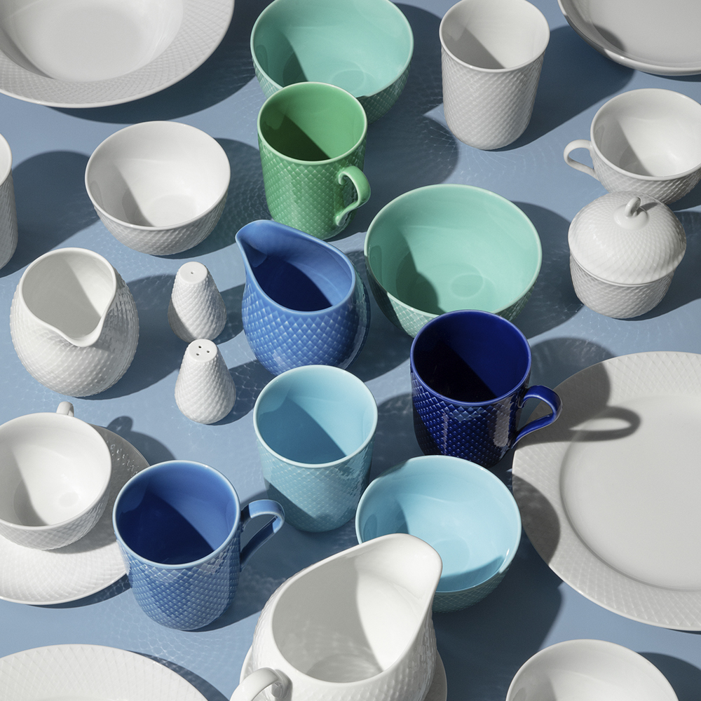 Lyngby Porcelæn Rhombe Color Muki korvalla 33 cl Sininen