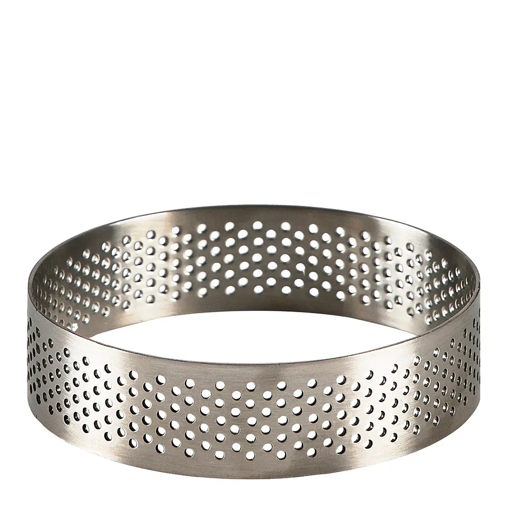 Kakkurengas rei'itetty 8 cm Teräs