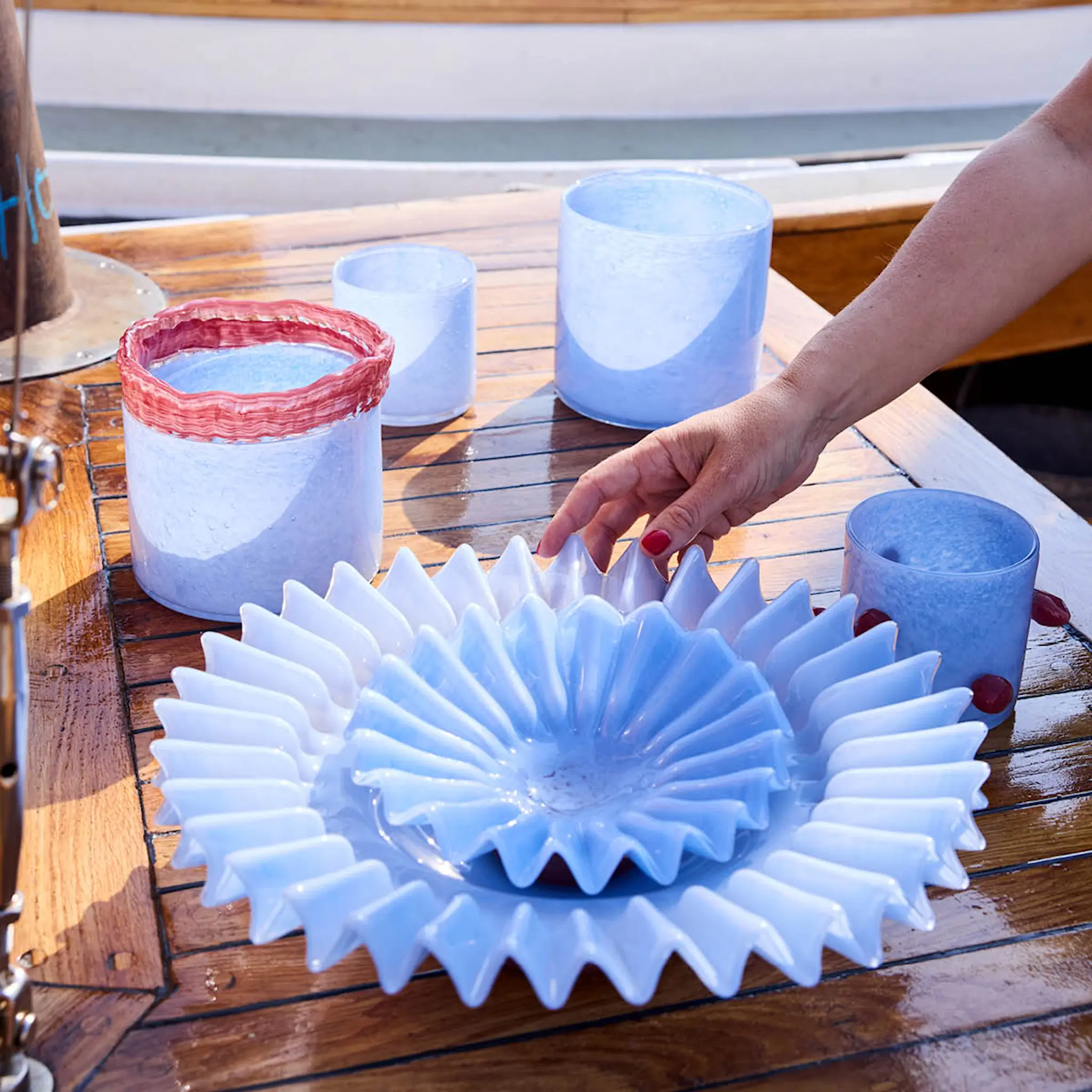 ByOn Calore ljuslykta XS 10 cm ljusblå