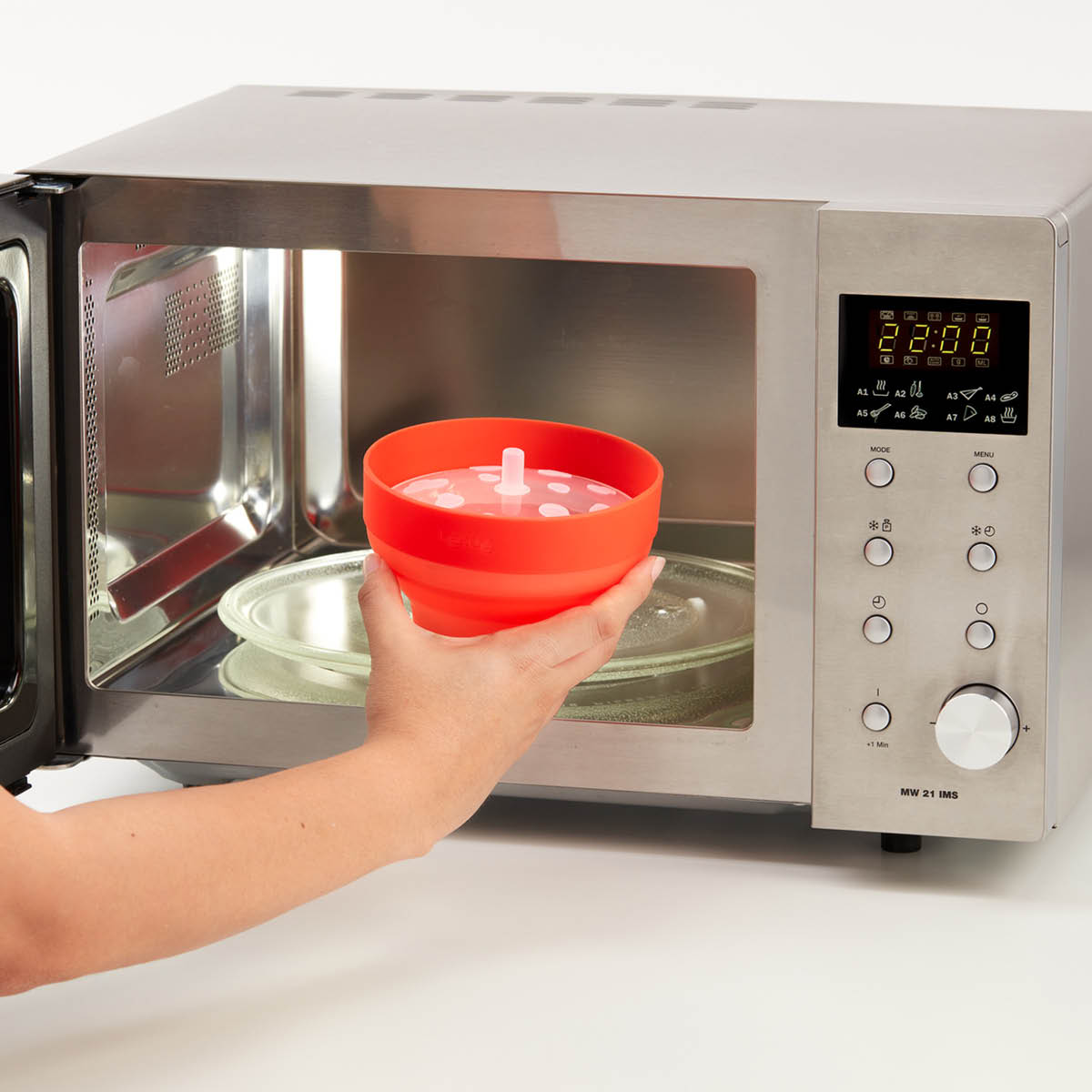 Lékué Popcornmaker för mikrovågsugn 0,7 L 2-pack röd