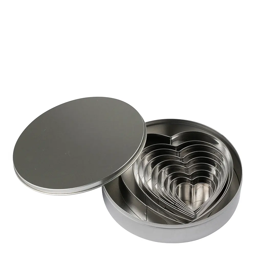 Kakkumuotti Sydän 9 osaa Ruostumaton