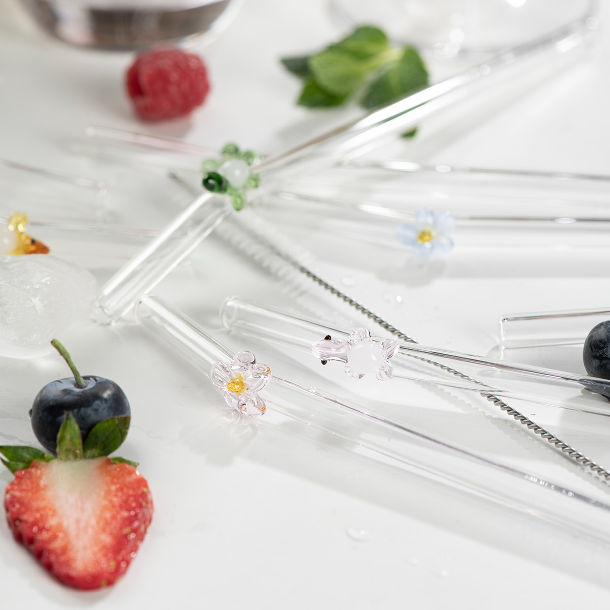 Modern House Fun sugrör 20 cm 4-pack blomma