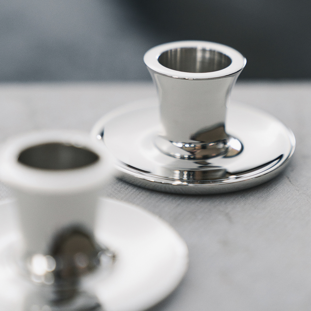 Hilke Basso lysestake NP 3,5 cm sølv