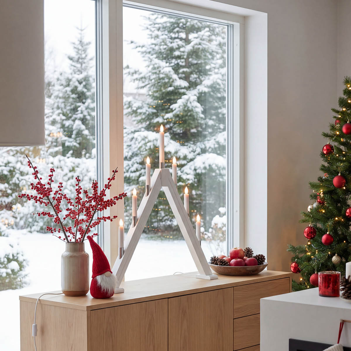 Aneta Lighting Halland adventsstake 59 cm hvit