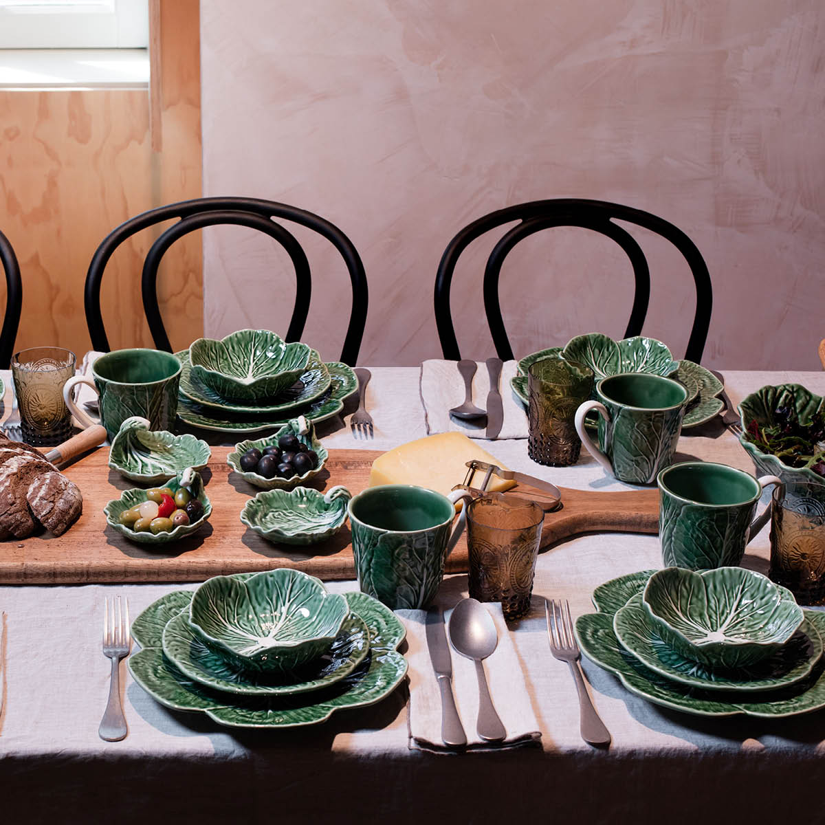 Bordallo Pinheiro Cabbage mugg 50 cl kålgrön