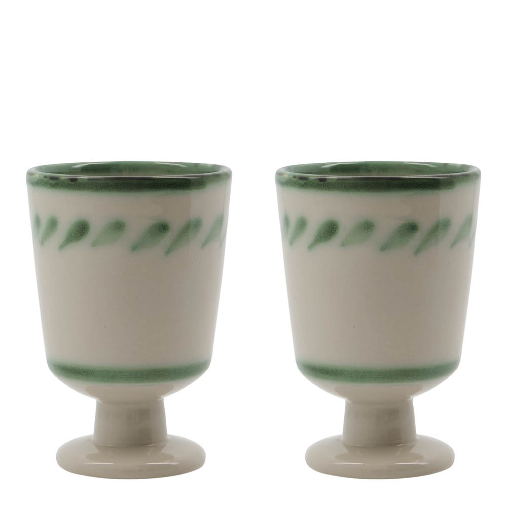 House Doctor Diva krus 25 cl 2 stk off-white/grønn