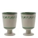 Diva mugg med fot 25 cl 2-pack grön/offwhite