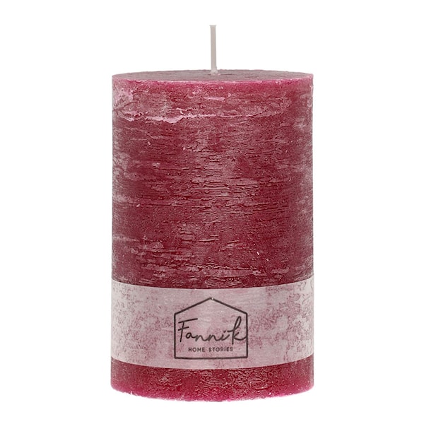 Rustik blockljus 15 cm plommon