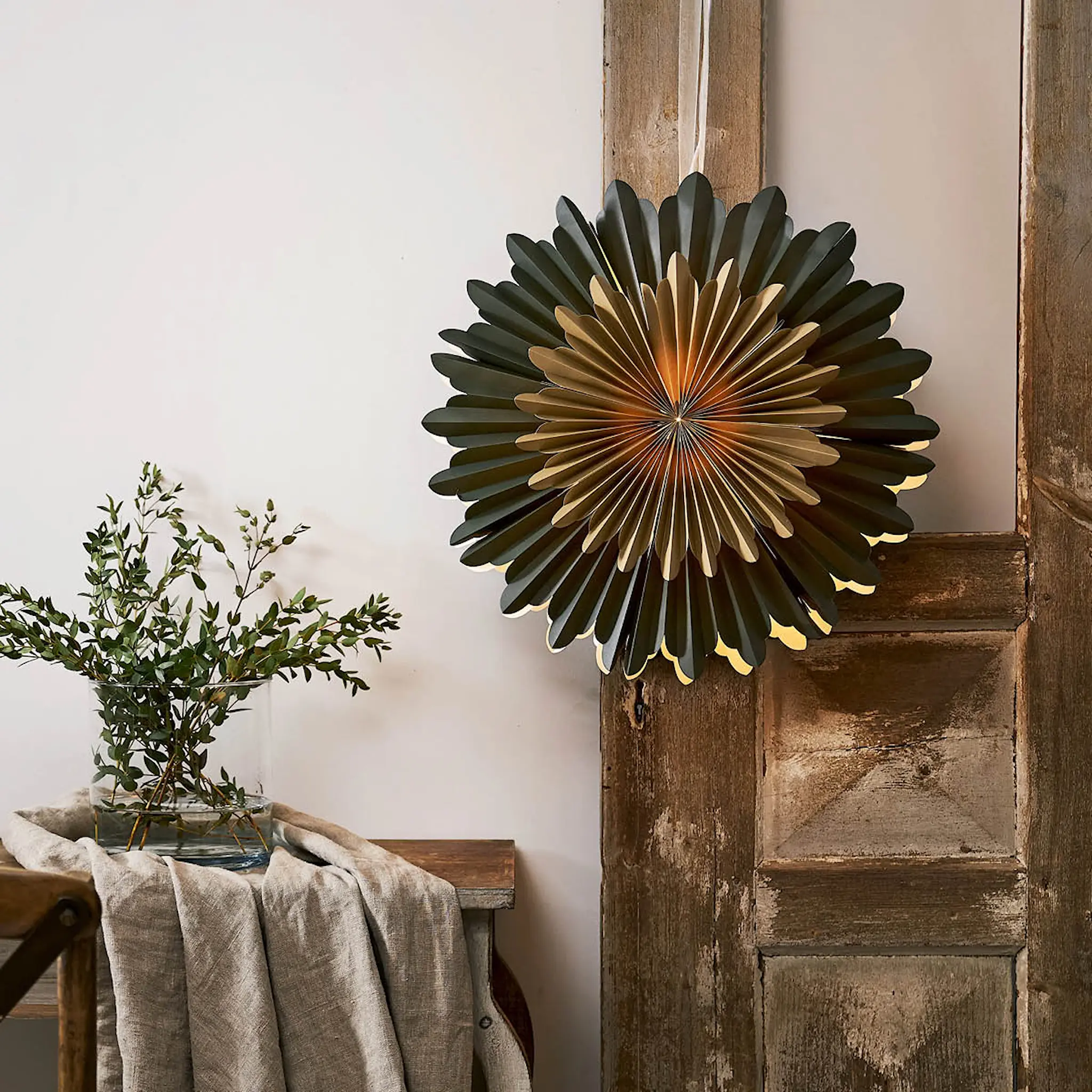 Star Trading Crystal julestjerne 50 cm grønn/gull