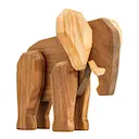 Pappa elefant träfigur 16 cm valnöt/ask