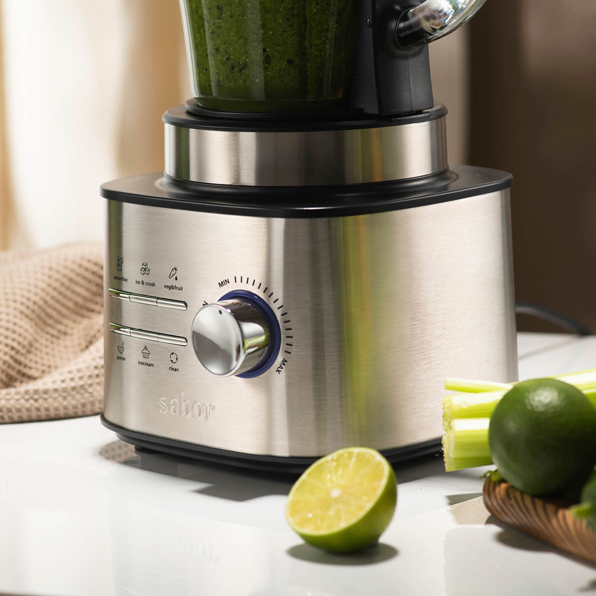 Sabor Ultimate Tehosekoitin 1500 W 1,5 L Harjattu/Kirkas