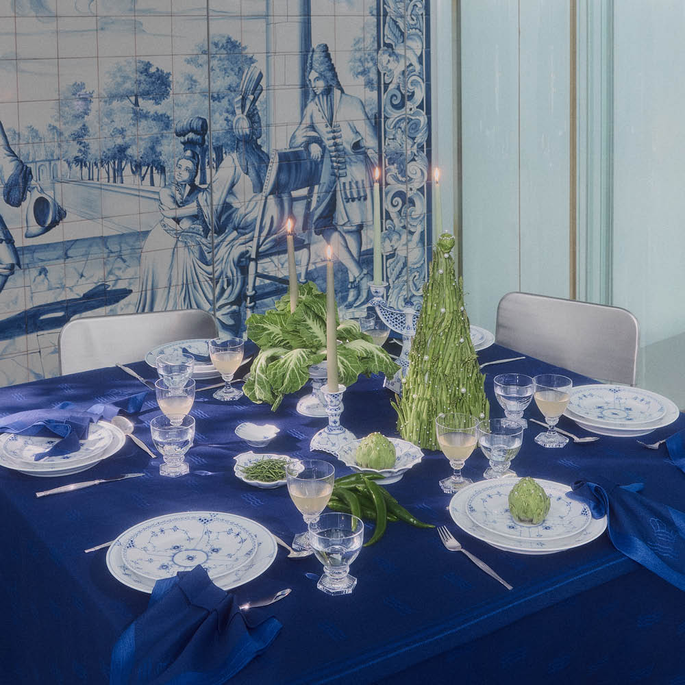 Royal Copenhagen Waves duk 144x270 cm blå