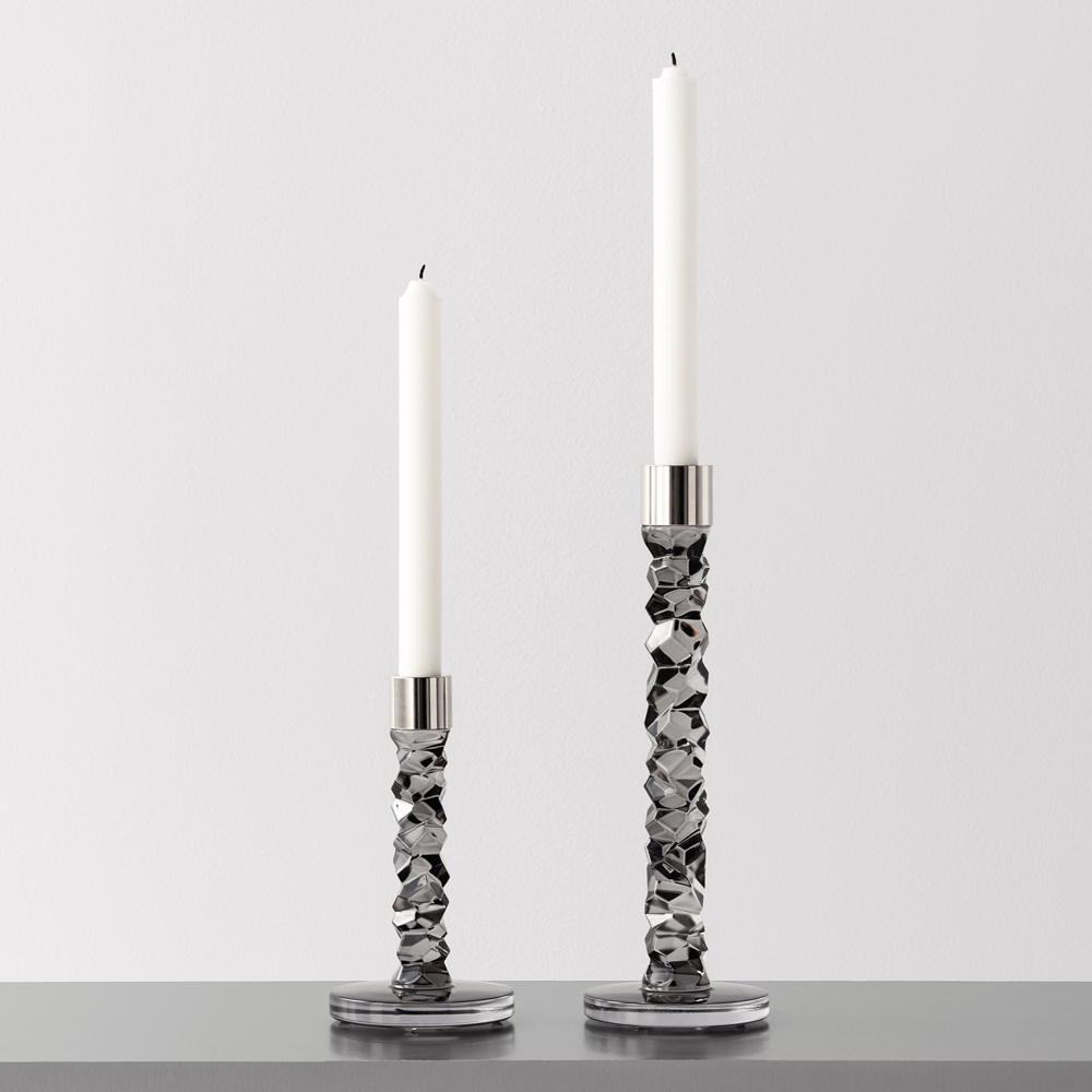 Orrefors Carat lysestake 297 mm antrasit