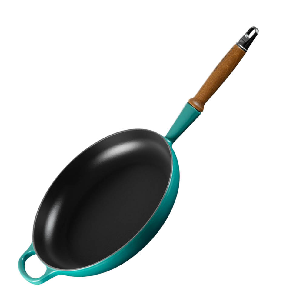 Le Creuset Signature stekpanna med trähandtag 28 cm Bleu Riviera