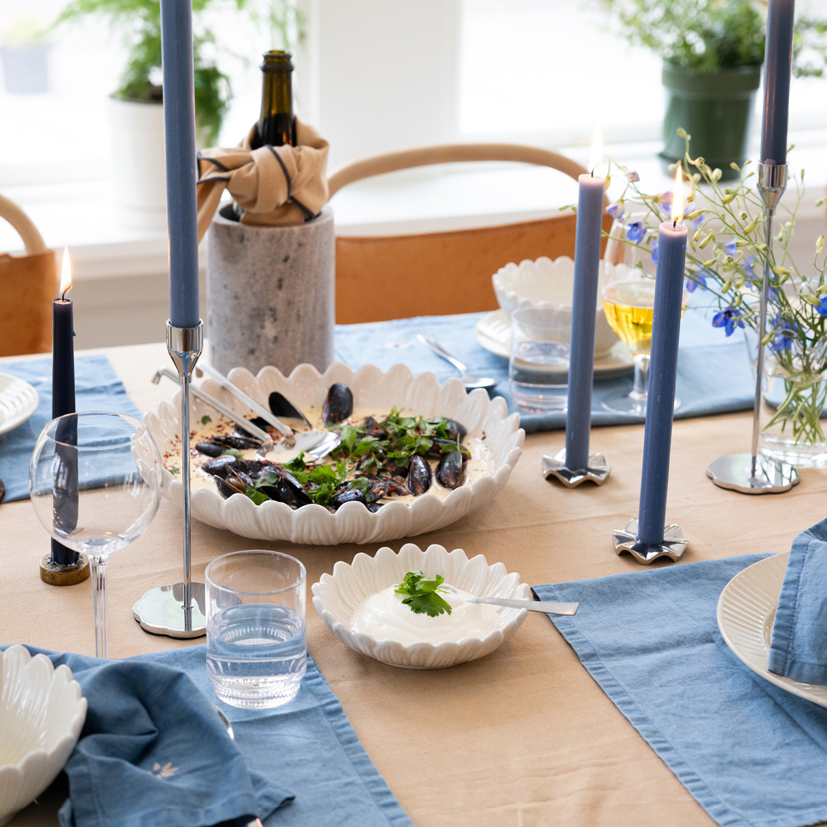 Sagaform Eden denim kökshandduk 70x50 cm 2-pack blå