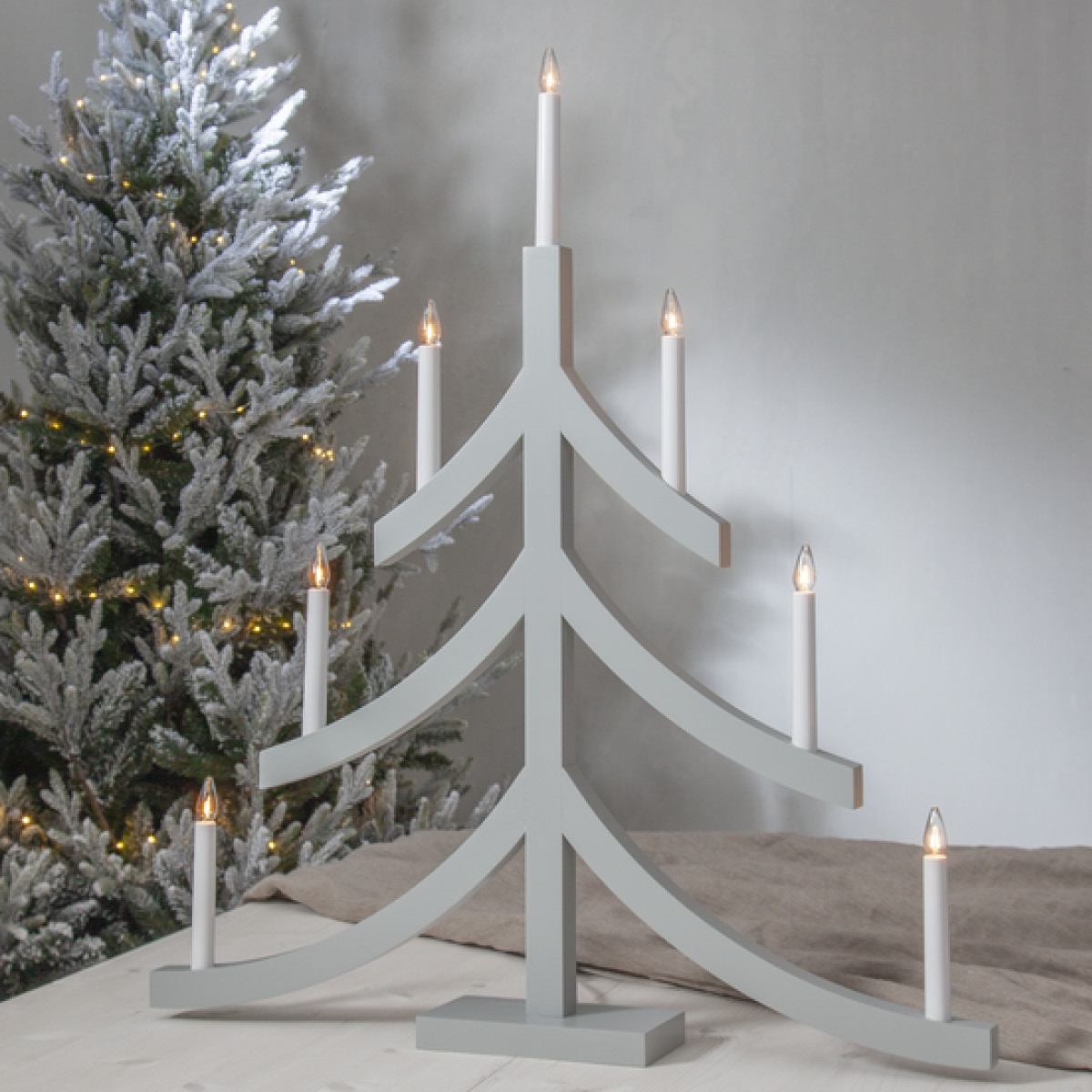 Star Trading Pagod adventsstake gran 7 lys grå