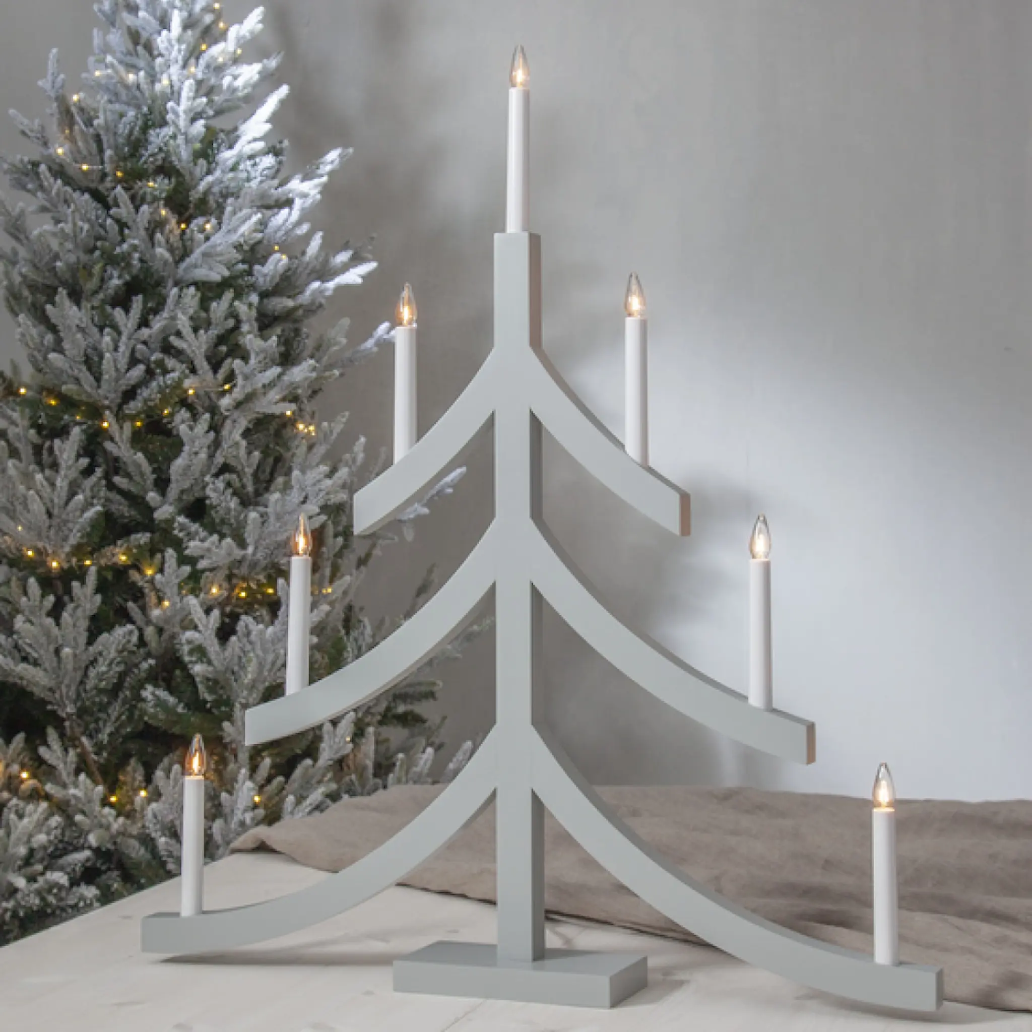 Star Trading Pagod Sähkökynttelikkö kuusi 7 lamppua Harmaa