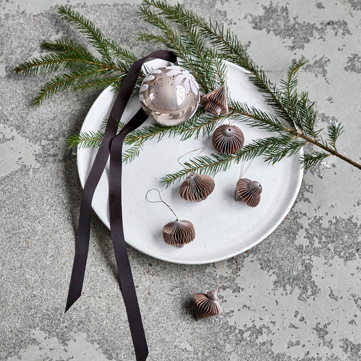 House Doctor Comb Joulukoriste 6 kpl Vaaleanruskea