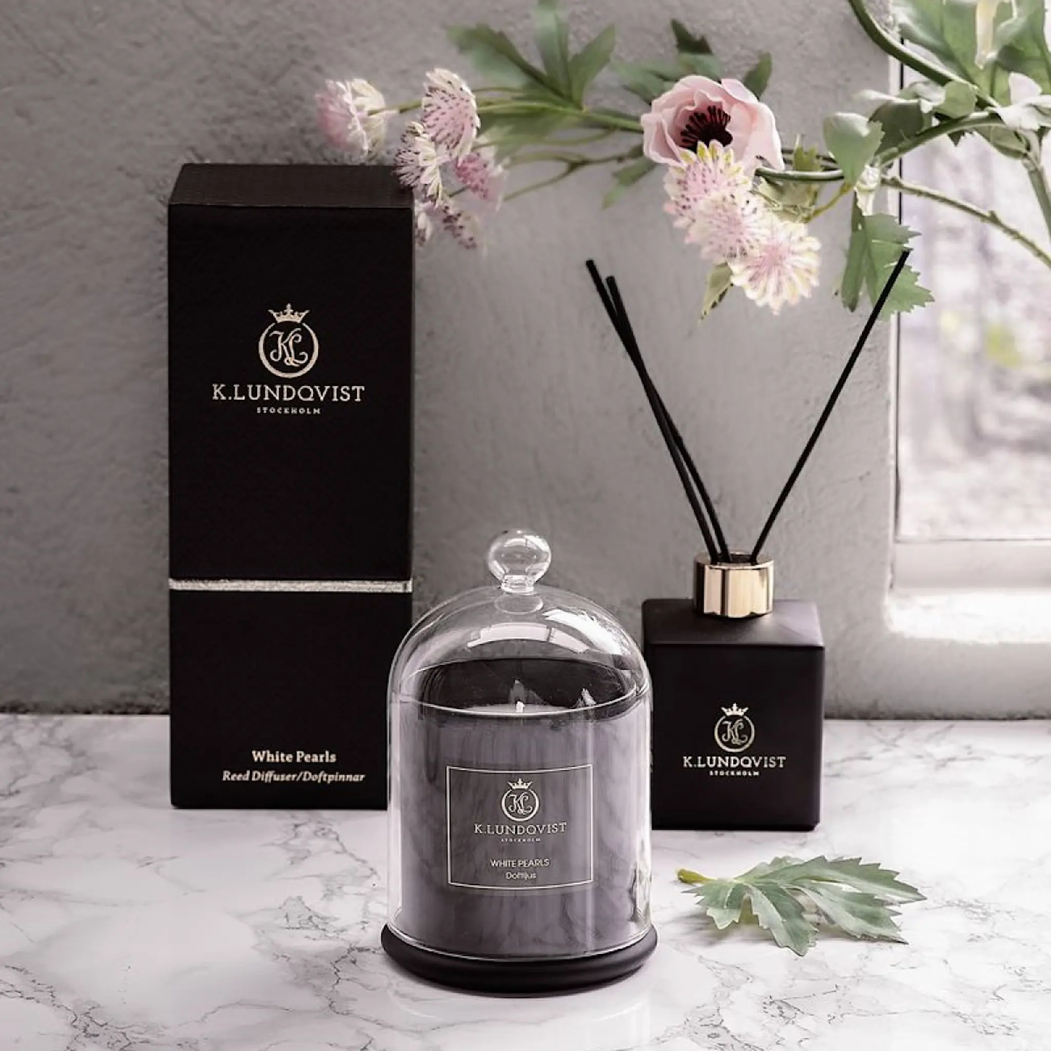 K. Lundqvist Stockholm Doftljus med glaskupa boulevard