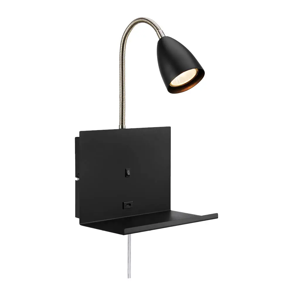 Cuarto vegglampe 30 cm svart