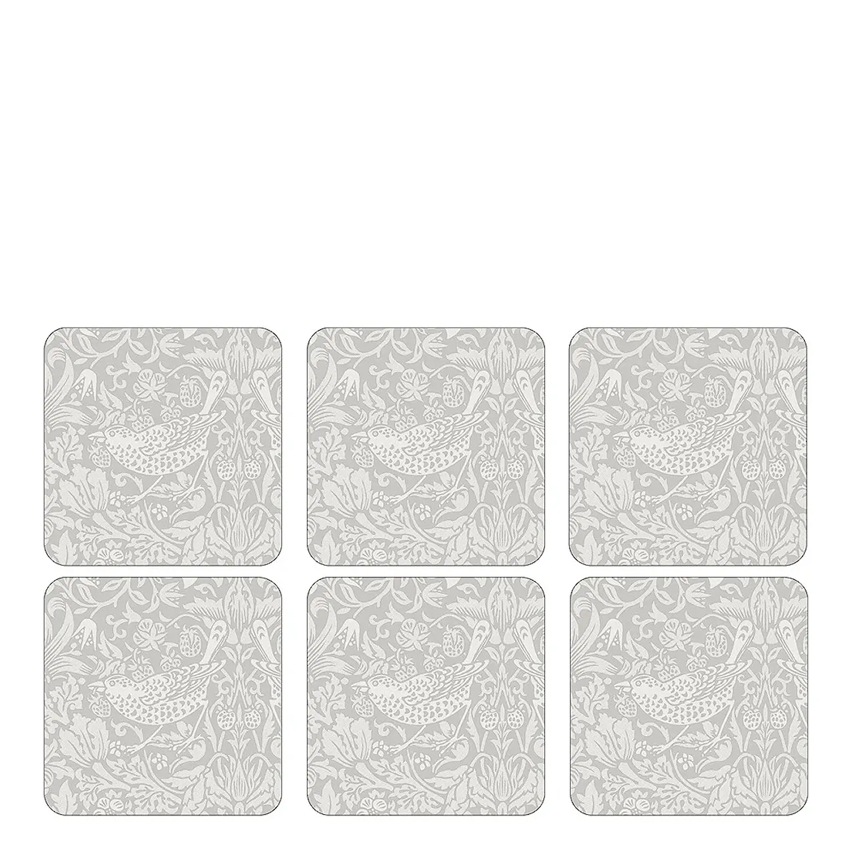 Morris & Co Strawberry Thief Glasunderlägg 6-pack pure