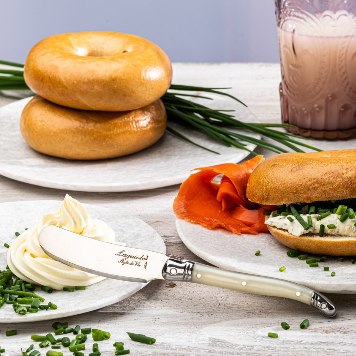 Laguiole Style de Vie Smörkniv 4-pack pearl