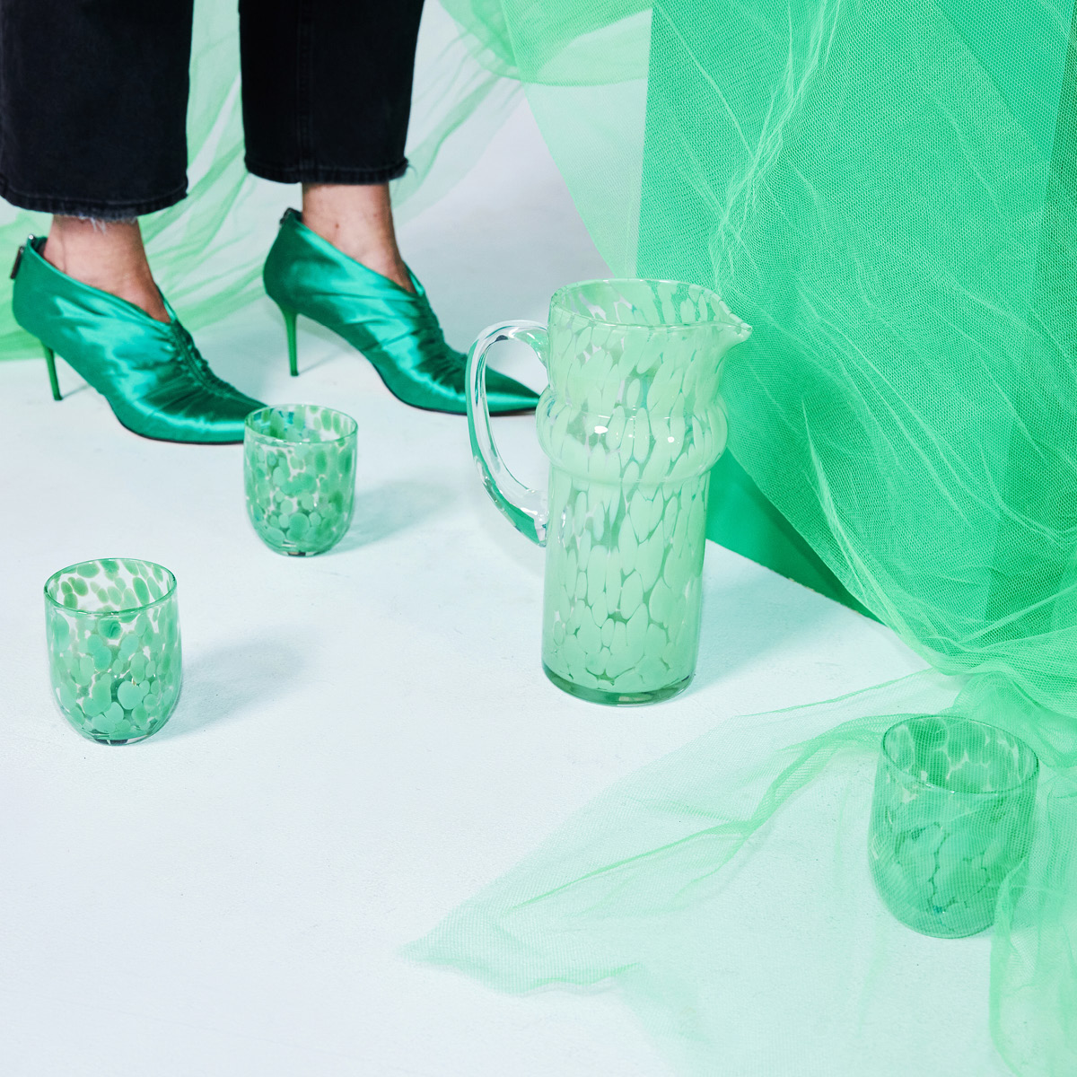 ByOn Messy glas 30 cl 2-pack grön