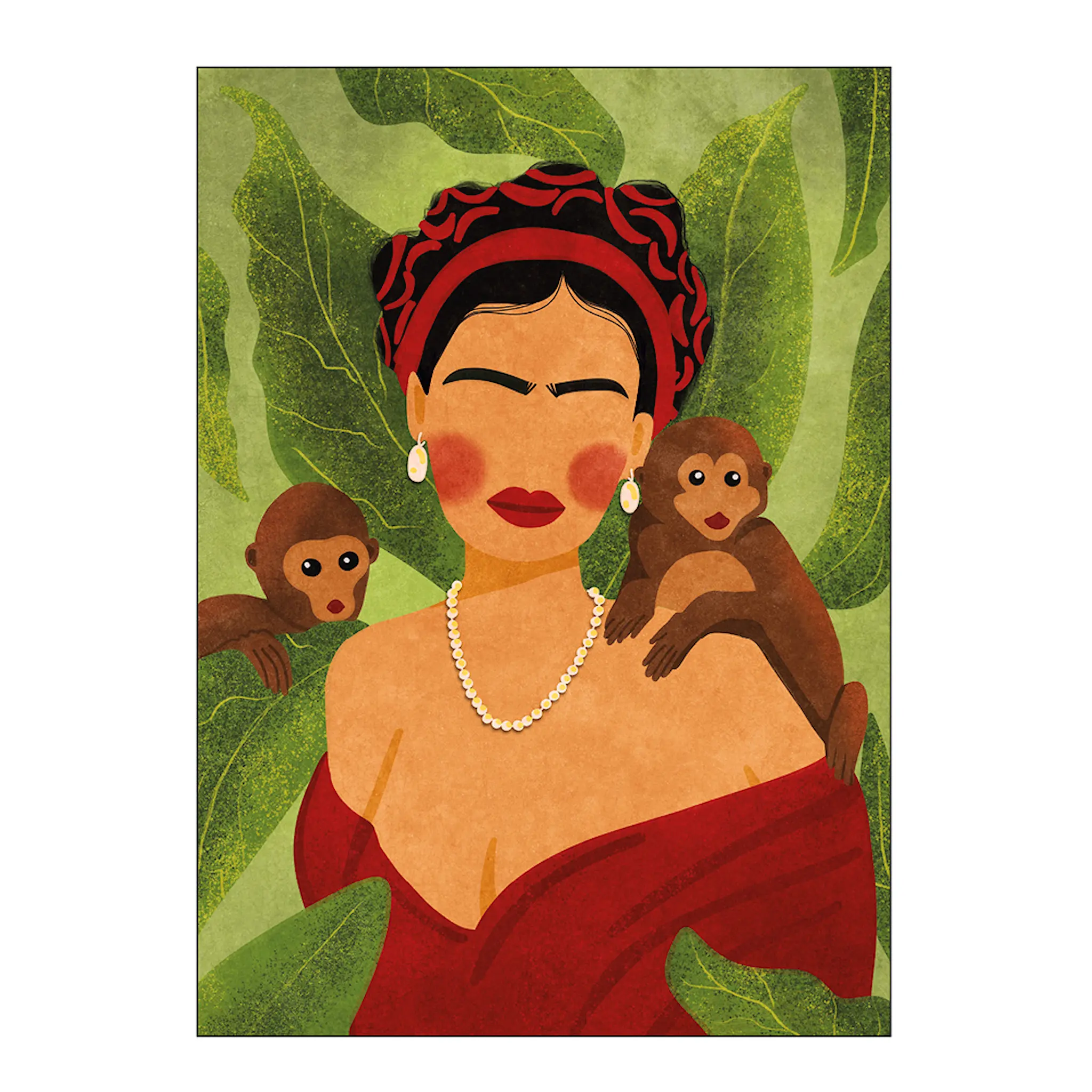 Poster & Frame Raissa Oltmanns poster 50x70 cm frida and monkeys
