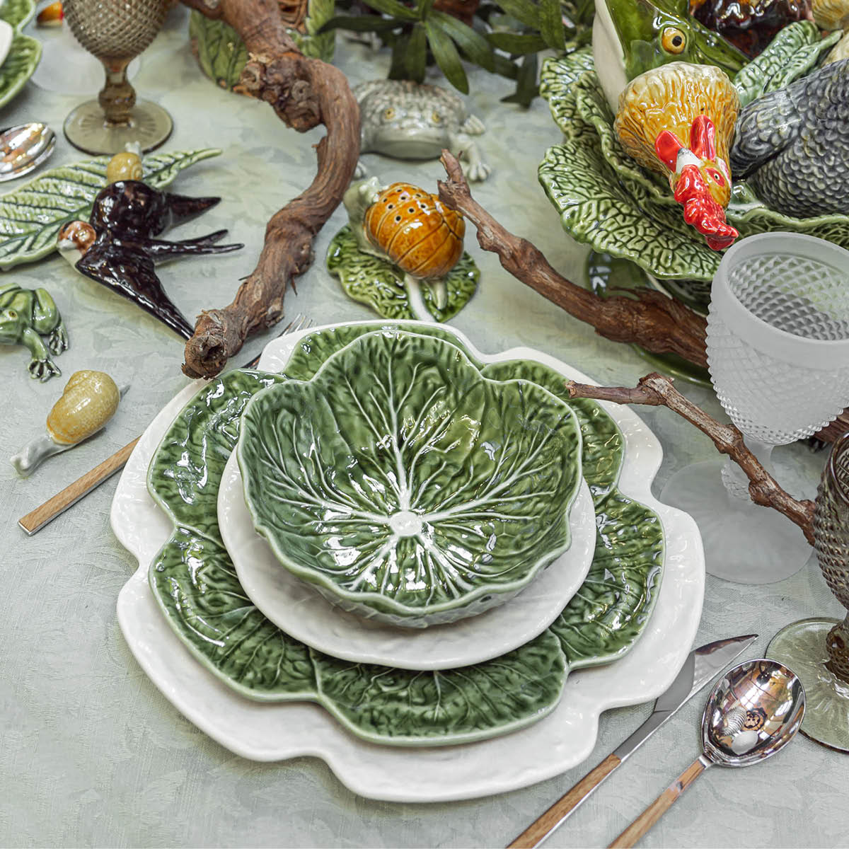 Bordallo Pinheiro Cabbage skål 12 cm 20 cl kålblad grønn