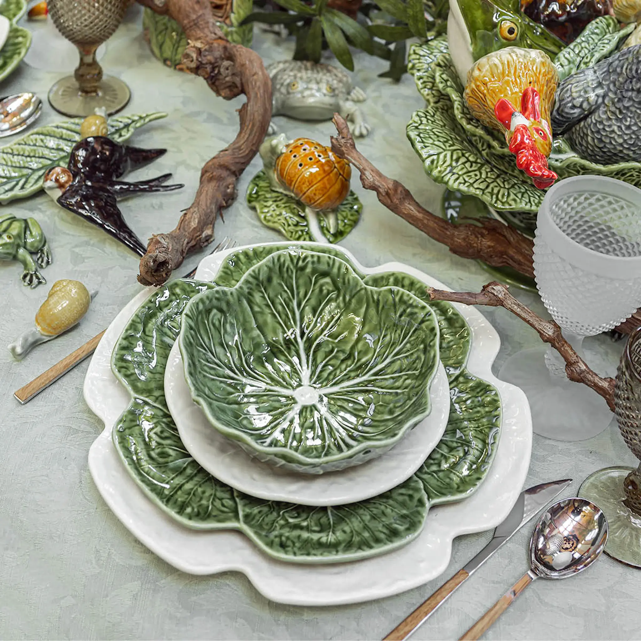 Bordallo Pinheiro Cabbage skål 12 cm 20 cl kålblad grønn