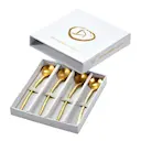 Flora Vulgaris kaffesked 14 cm 4-pack guld