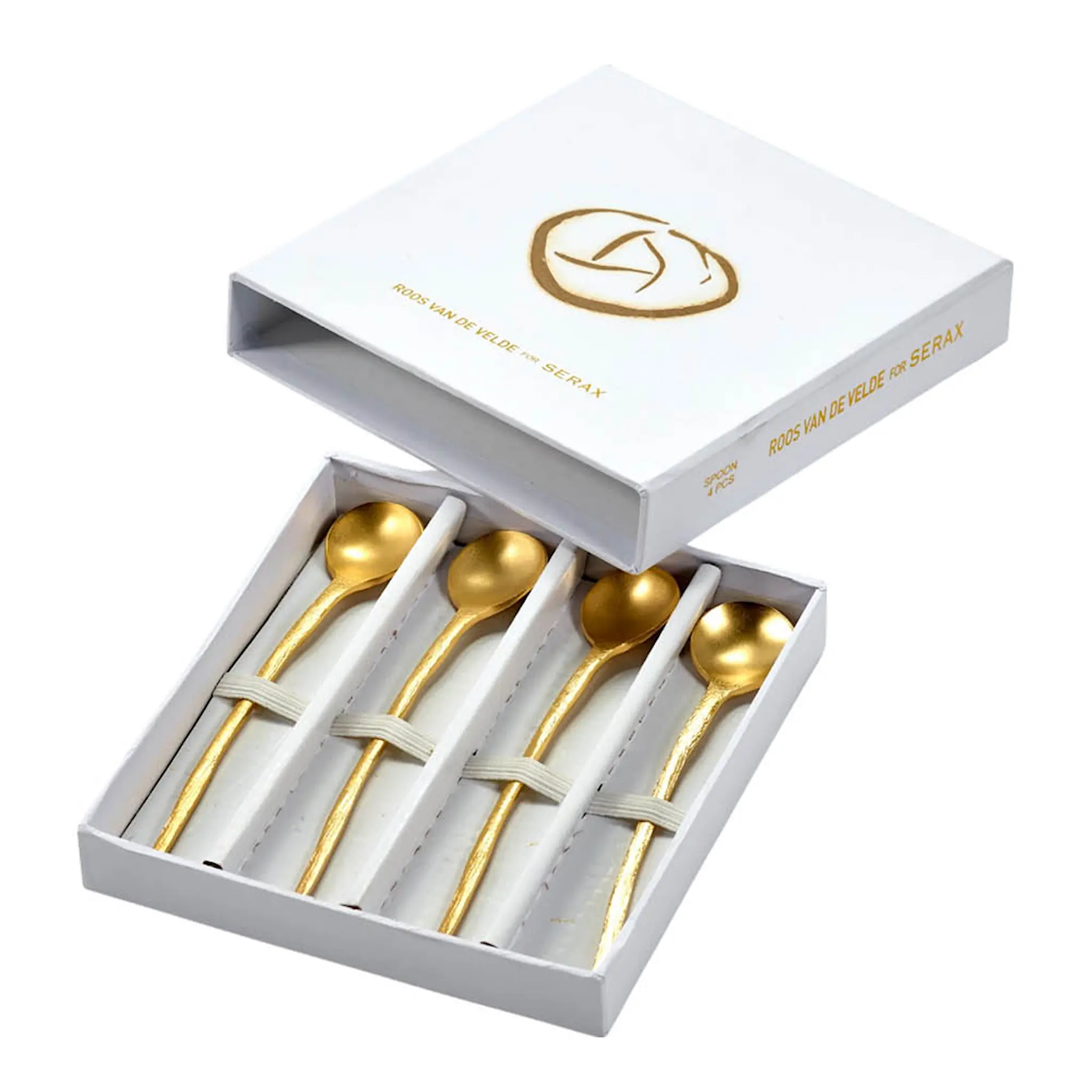 Serax Flora Vulgaris kaffesked 14 cm 4-pack guld