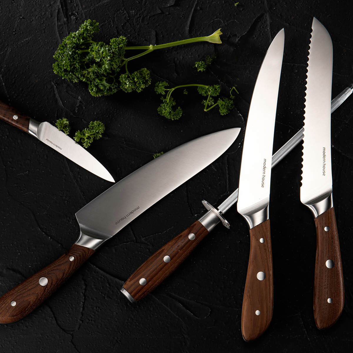 Modern House Nord knivset 3 delar natur/stål