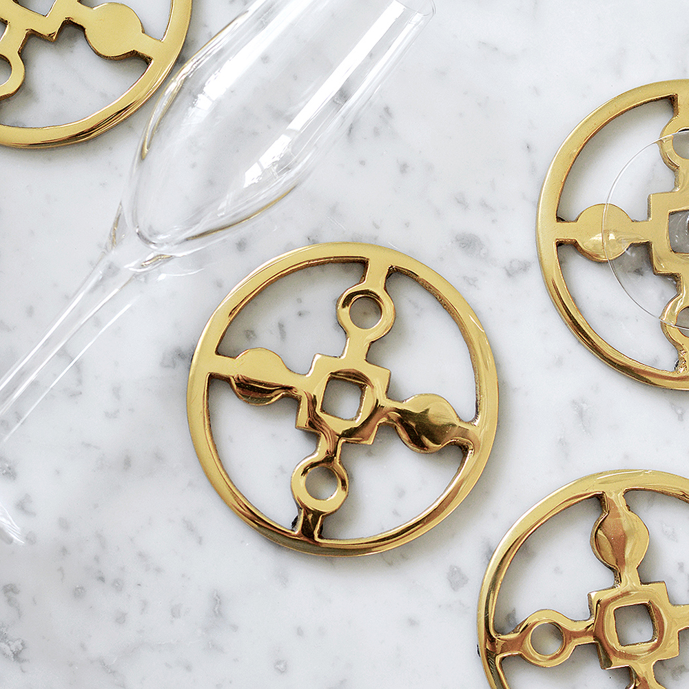 Hilke Anima gemella glassunderlag 4 stk messing