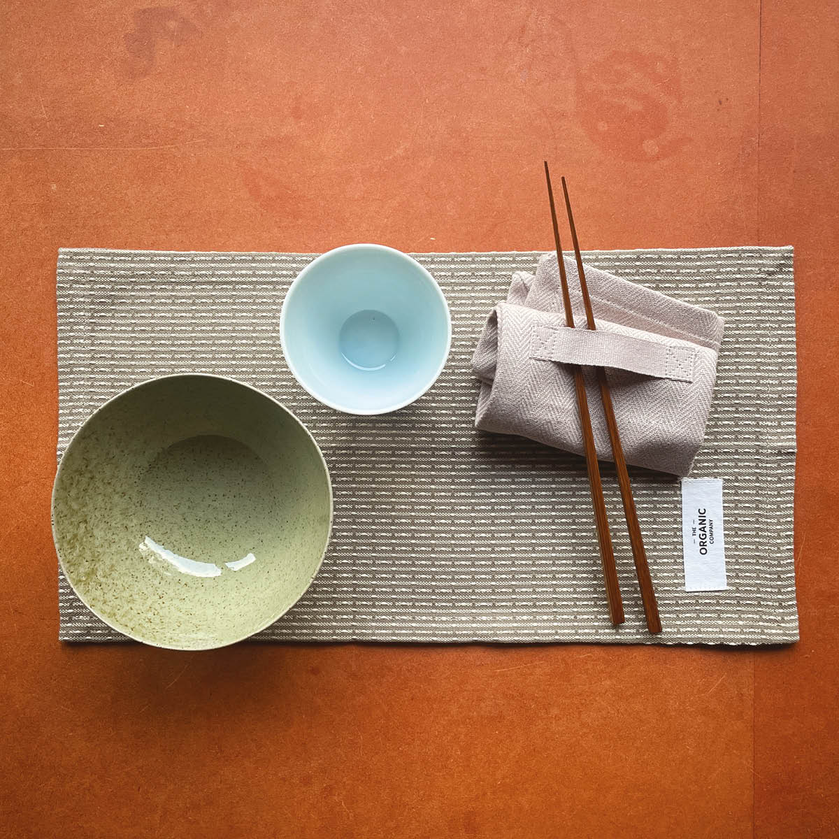 The Organic Company Servett i bomull 20x20 cm 4-pack stone