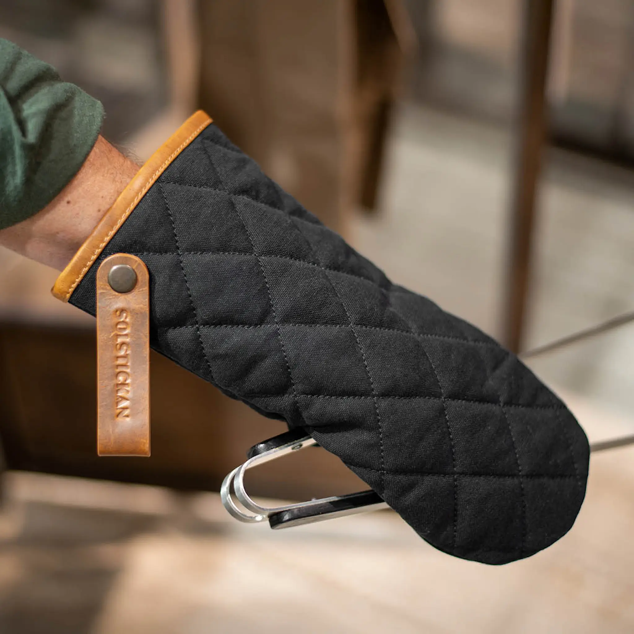 SOLSTICKAN Canvas grillvante 16×30 cm svart