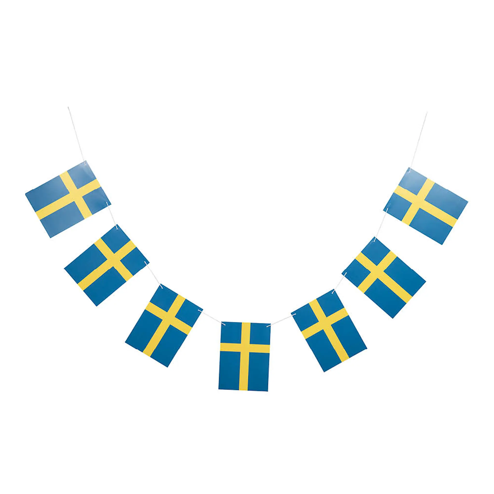 Edelweiss Sverige girlander med 7 flaggor 3m blå/gul