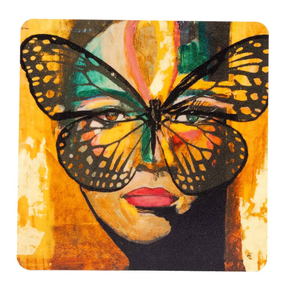 Lasinalunen 9 cm Golden Butterfly