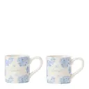 Espressomugg 10 cl vit/blå blommönster