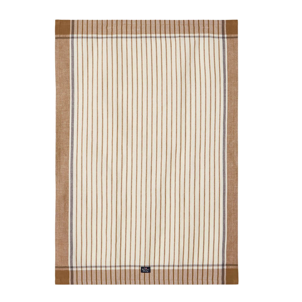 Lexington Randig kökshandduk 50x70 cm fudge/vit