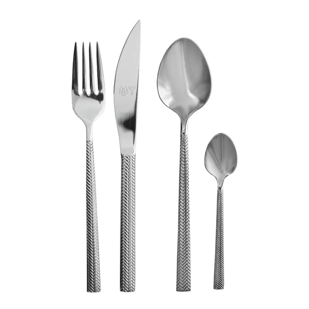 Vargen &amp; Thor Glöd bestickset 16 delar blankt stål